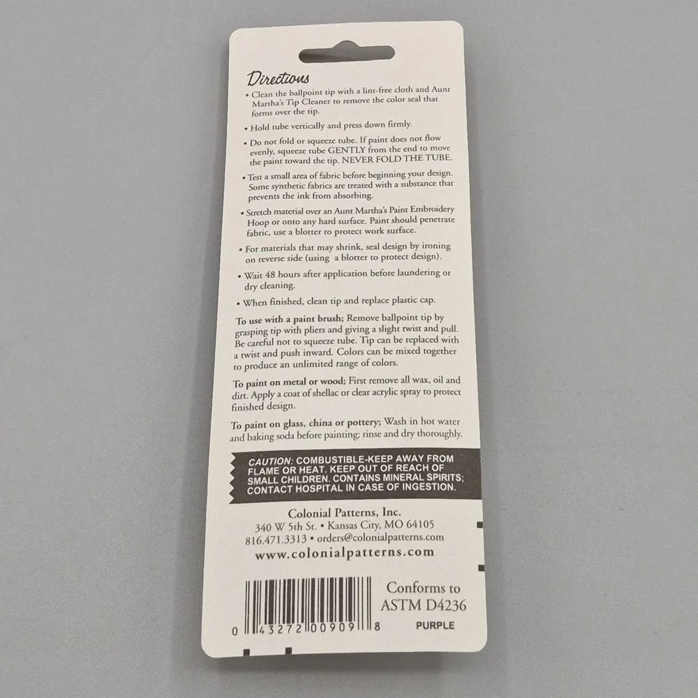Aunt Martha's 900-09 Ballpoint‎ Paint Tube 1oz-Purple
